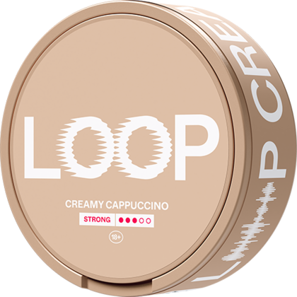 Loop creamy cappuccino strong nicotine pouches can