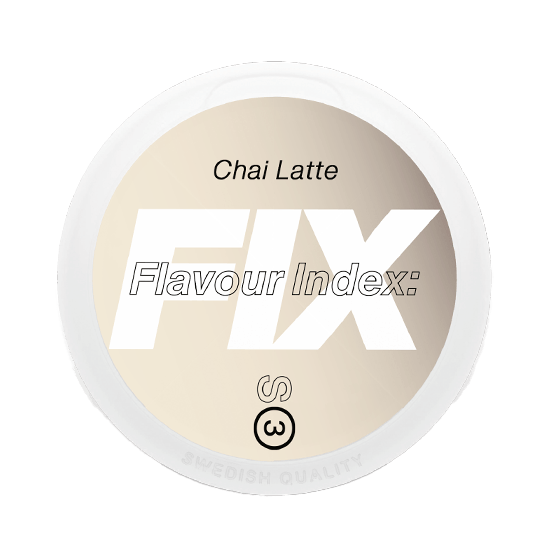 FIX Chai Latte S3 nicotine pouch can – tobacco-free, chai latte flavor, available at NiqPouches.com