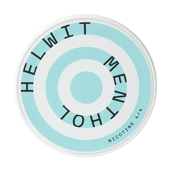Helwit Menthol Slim nicotine pouch can – tobacco-free, fresh mint flavor, available at NiqPouches.com