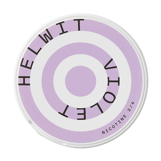 Helwit Violet nicotine pouch can – tobacco-free, flower flavor, available at NiqPouches.com