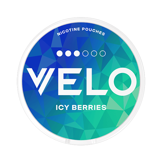VELO Icy Berries nicotine pouch can – tobacco-free, berry and mint flavor, available at NiqPouches.com
