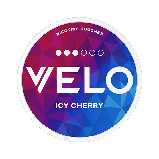 VELO Icy Cherry nicotine pouch can – tobacco-free, nicotine mint and cherry, available at NiqPouches.com
