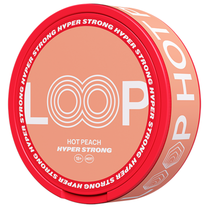 LOOP Hot Peach Hyper strong nicotine pouches can