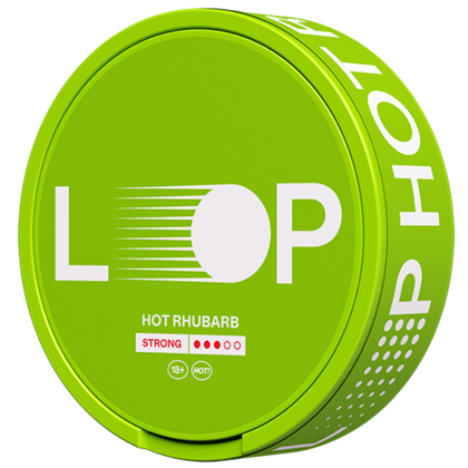 Loop hot rhubarb strong nicotine pouches can