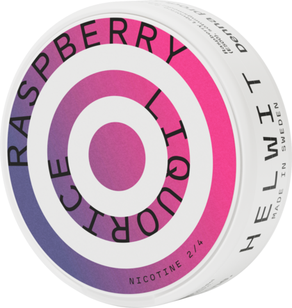 Helwit Raspberry Liquorice nicotine pouches can
