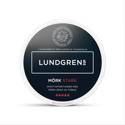 Lundgrens Mörk Stark nicotine pouches can