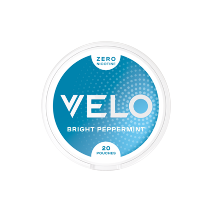 VELO Bright Peppermint Zero nicotine-free pouches can