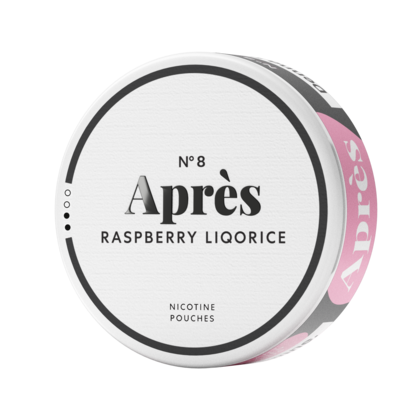 Après No.8 Raspberry Liquorice Hyper Strong nicotine pouches can